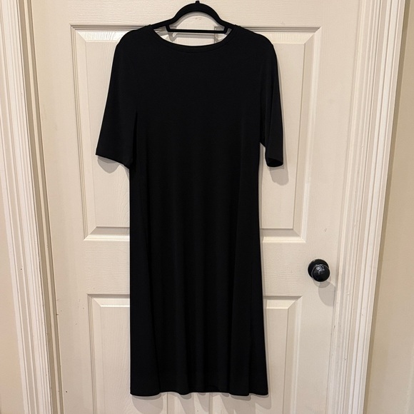 Chicos elbow sleeve black midi dress, medium, size 1 - Picture 3 of 7
